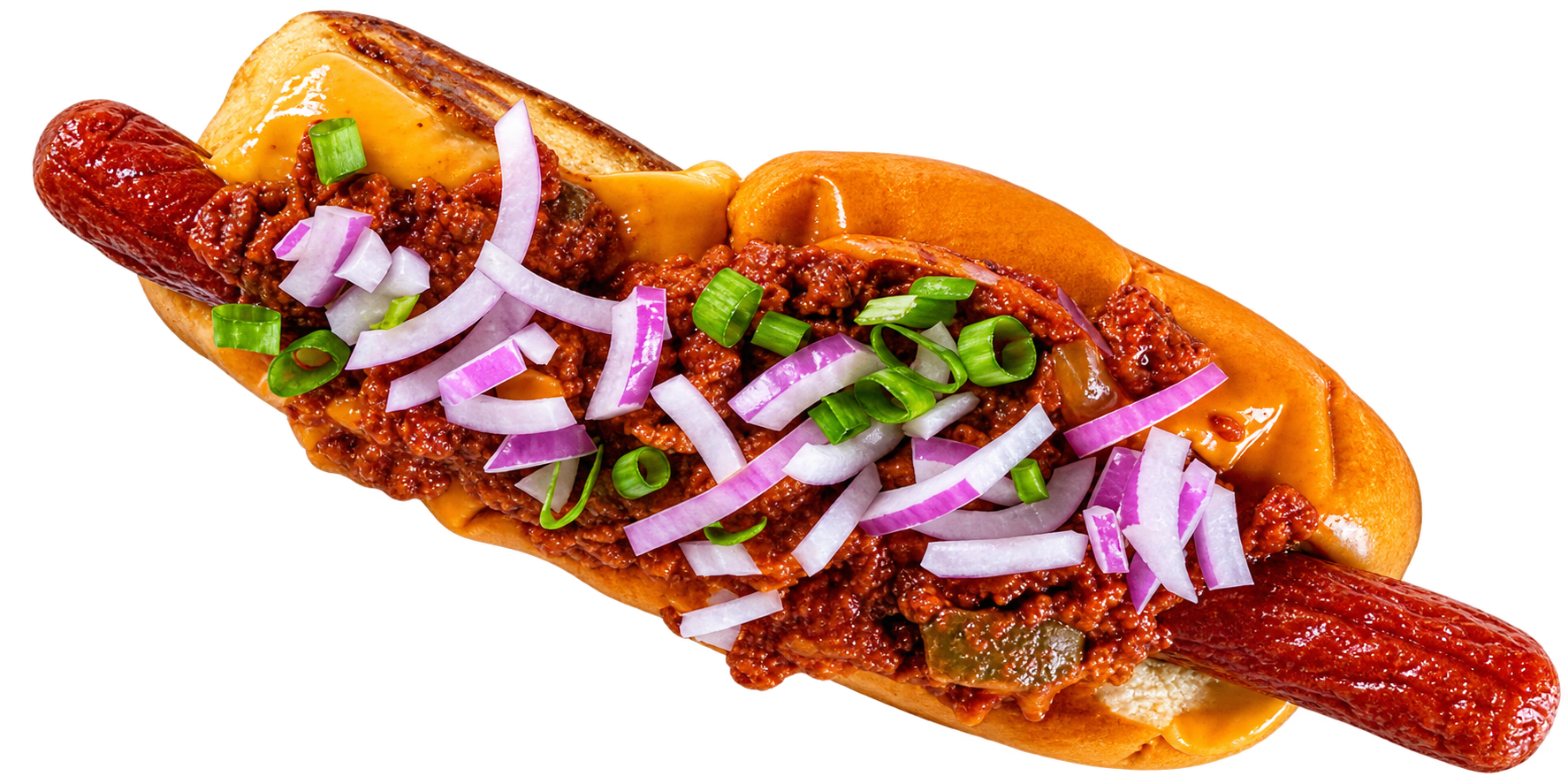 Loaded chili cheese dog
